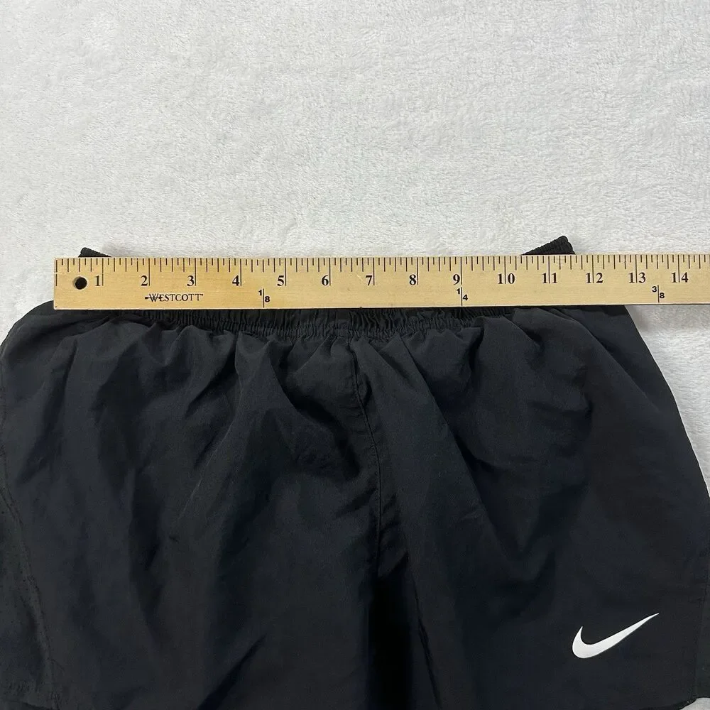 Nike Dri-FIT Womens Black Running‎ Athletic Shorts Size XL  Swoosh Activewear